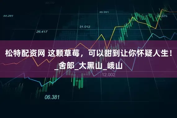 松特配资网 这颗草莓，可以甜到让你怀疑人生！_舍郎_大黑山_峨山